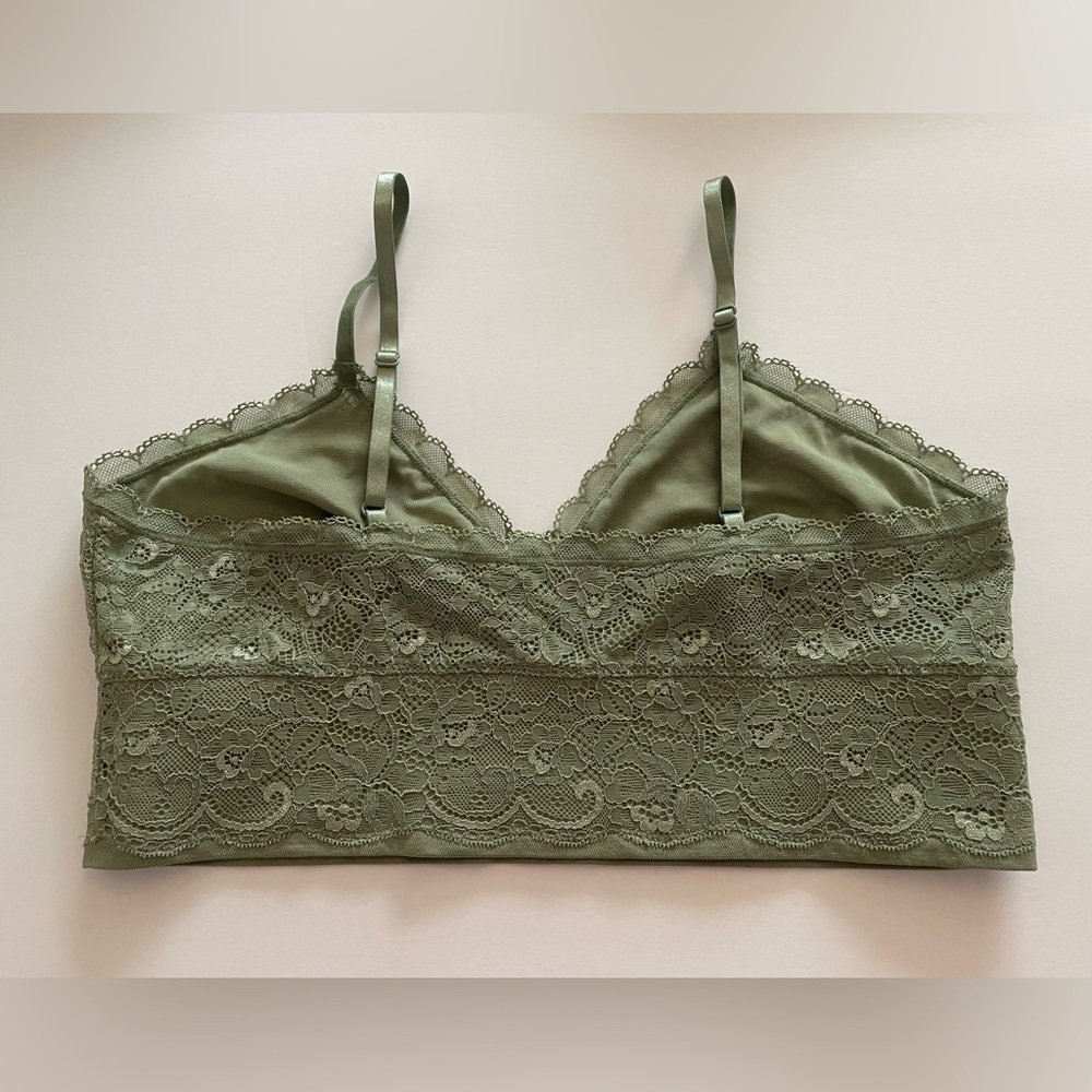 Lily of France Pretty Green Lace Bralette Size Large - Picture 3 of 5